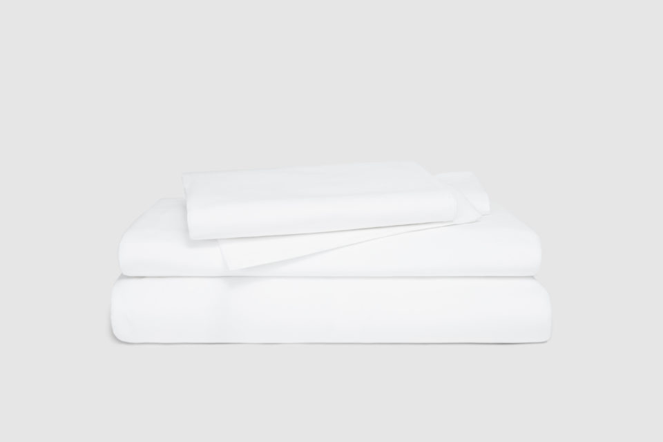 Organic cotton percale sheet set white