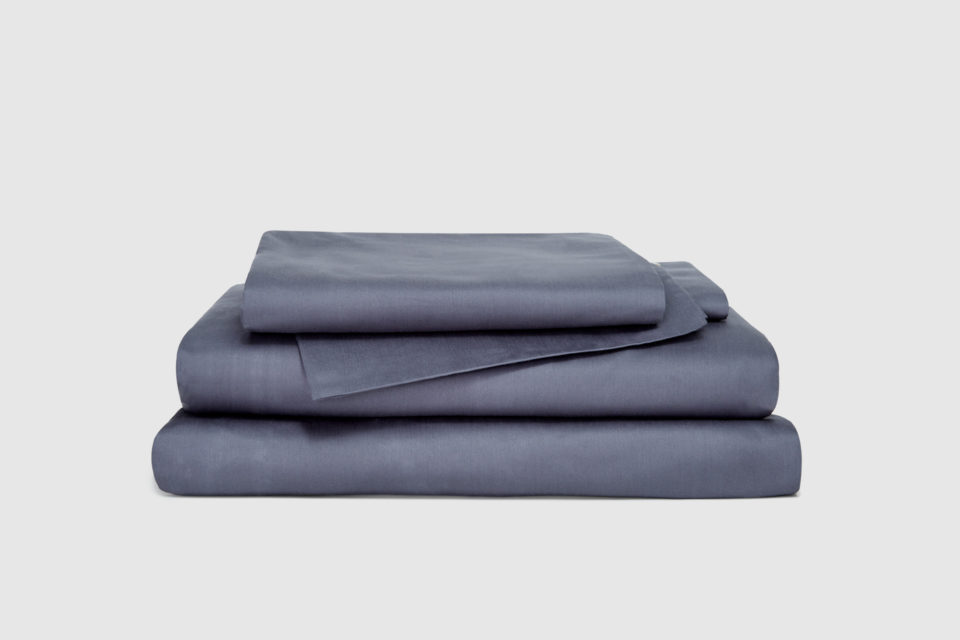 Supima cotton sateen sheet set slate grey