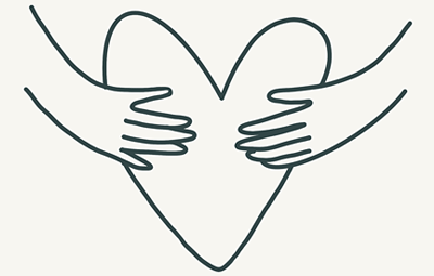 hands hugging heart icon