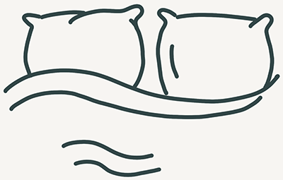 Pillows and sheets illustration