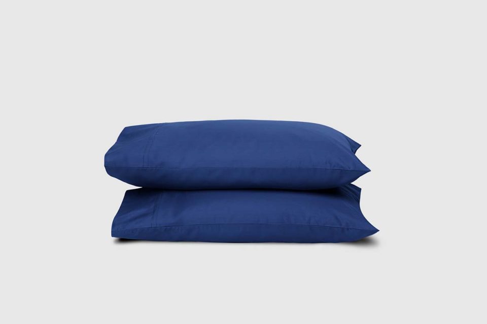 Blue Supima Cotton Sateen Pillow Case Cornucopia Living 2