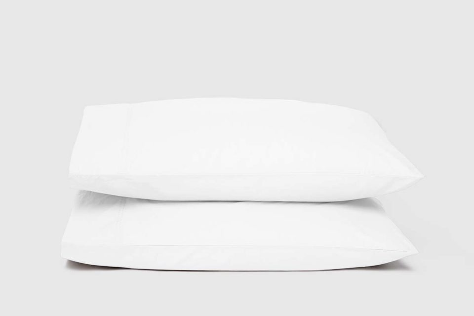 Organic cotton percale pillowcase pair white
