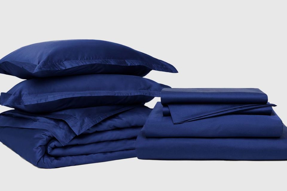 Duvet Sheet Set Bundle Midnight Blue Supima Sateen Cornucopia Living 1 2