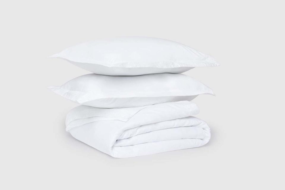 Duvet White Organic Cotton Percale Set Cornucopia Living 1