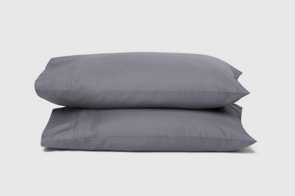 Supima cotton sateen pillowcase pair slate grey